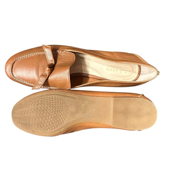 COLE HAAN women’s tan Caddie Bow slip on Leather Loafer flats size 9.5B - Picture 12 of 16